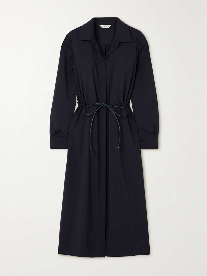 Max Mara Monia Belted Wool Midi Shirt Dress
