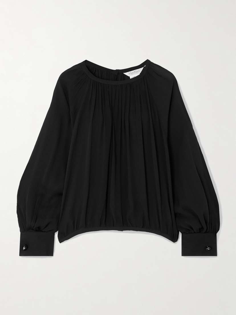 Max Mara — Narvel plissé-silk blouse