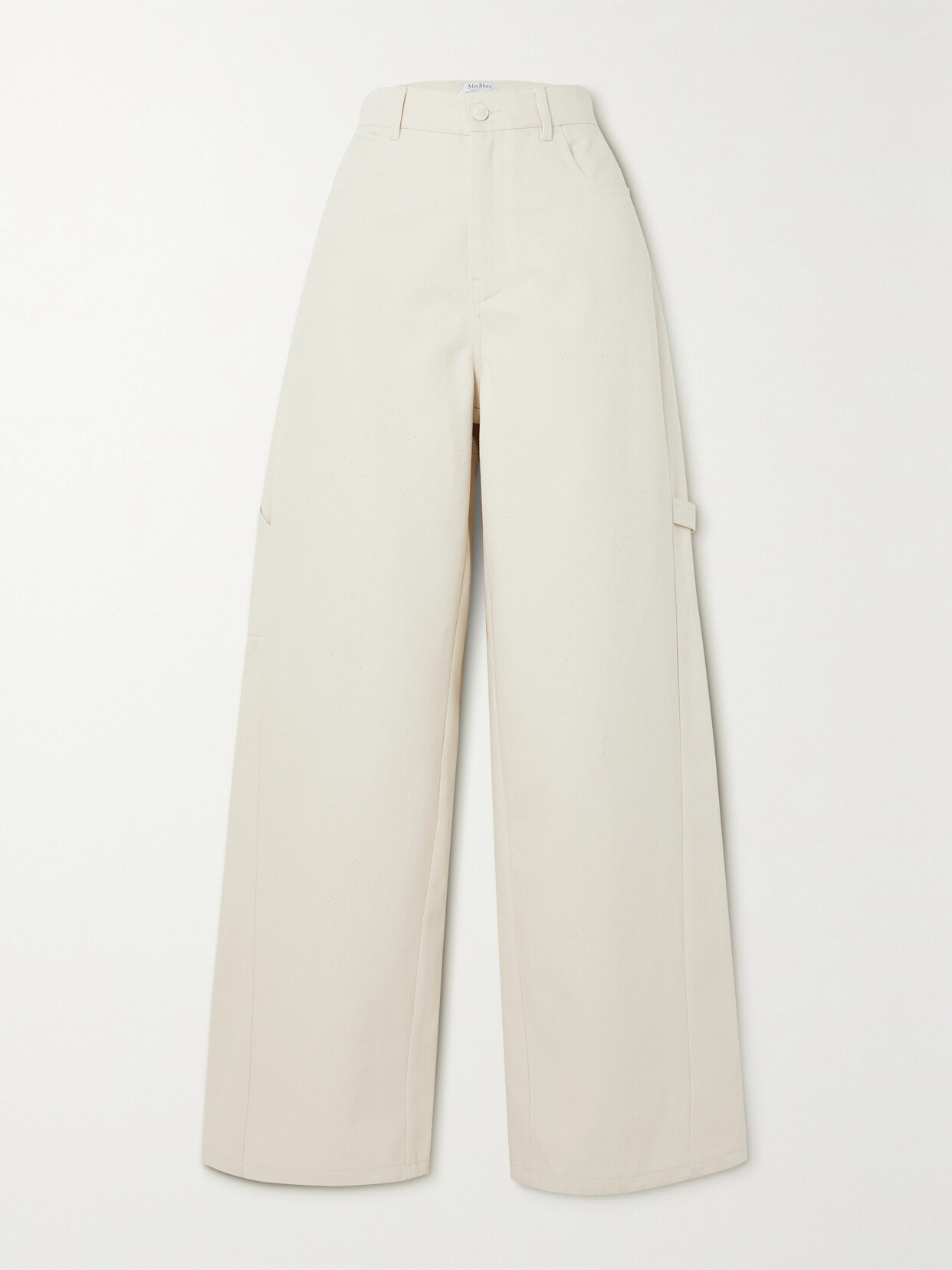 Max Mara Segnale High-rise Wide-leg Jeans In Ivory