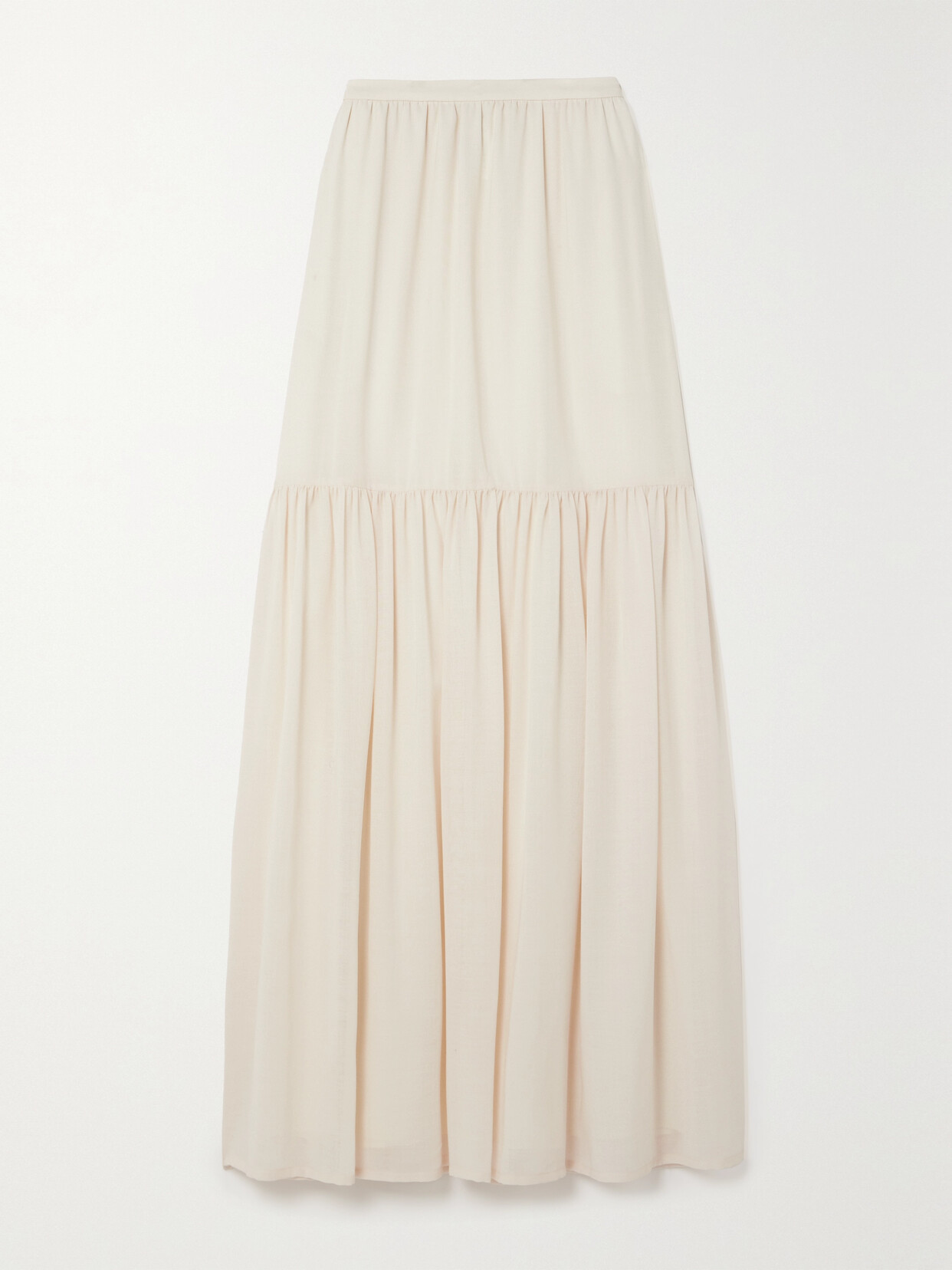 Max Mara - Cafila Tiered Wool-gauze Maxi Skirt - Ivory