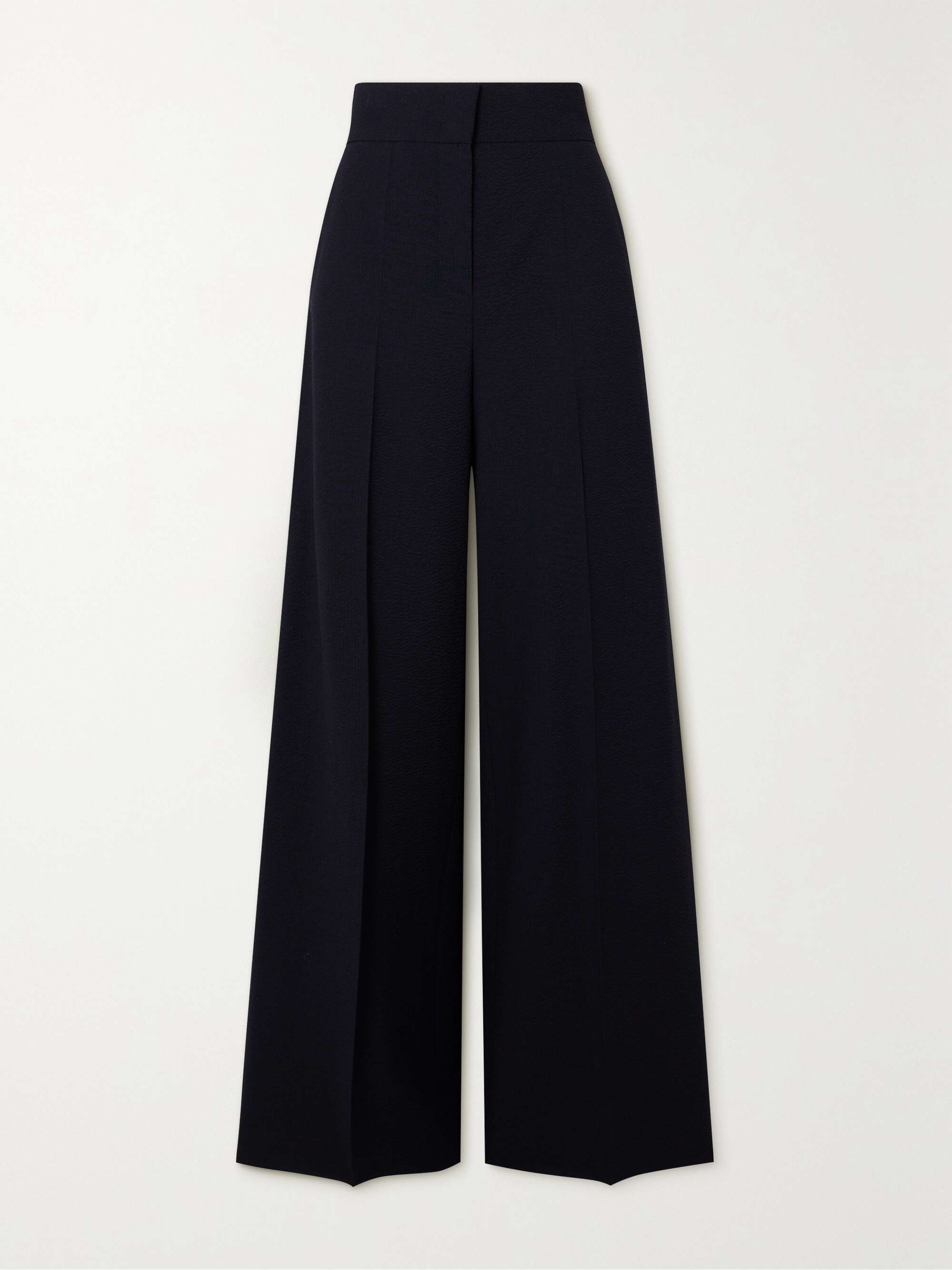 MAX MARA Cervo stretch wool-blend seersucker wide-leg pants | NET-A-PORTER