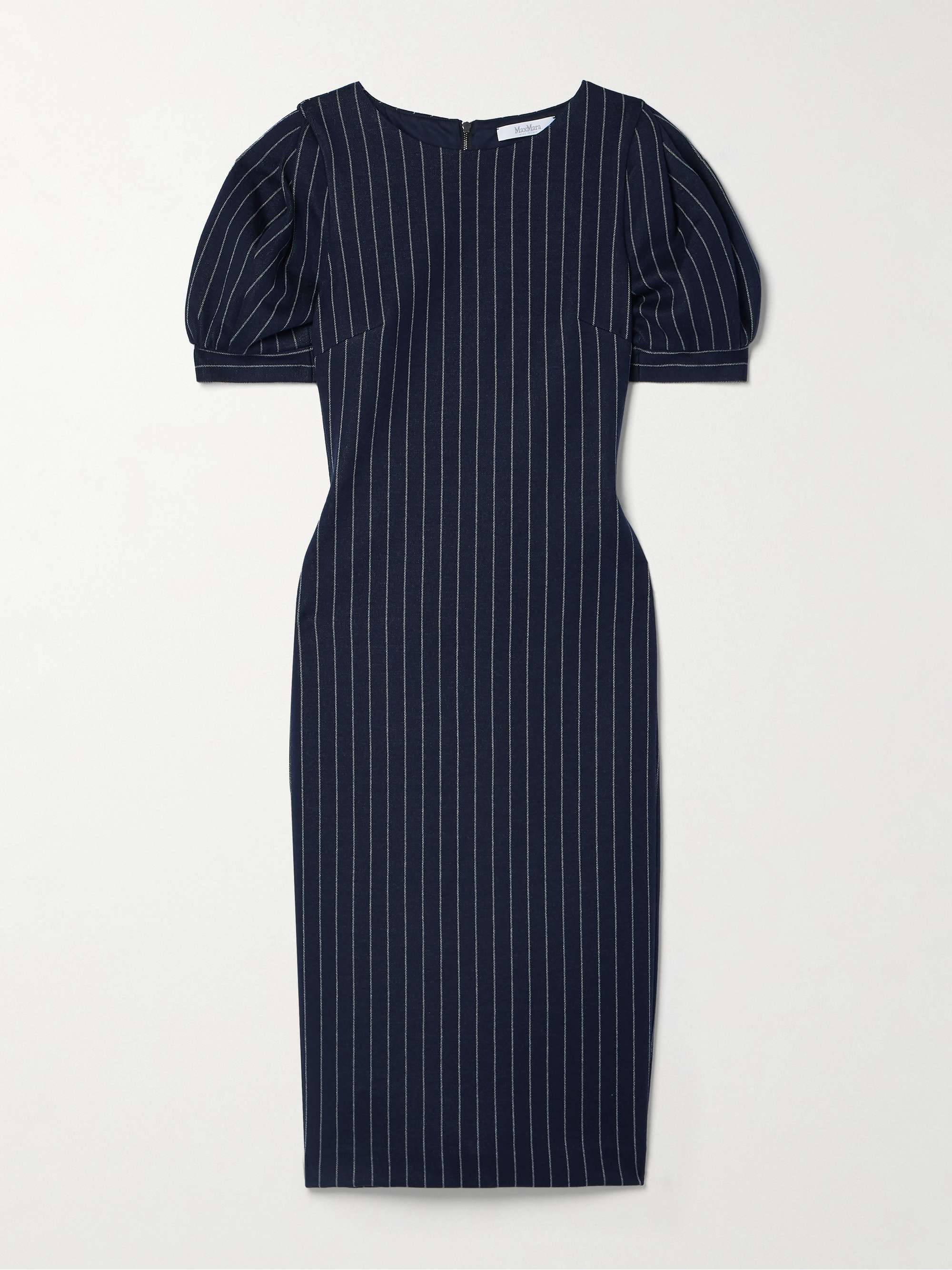 MAX MARA Pinstriped cotton, cashmere and silk-blend dress | NET-A-PORTER