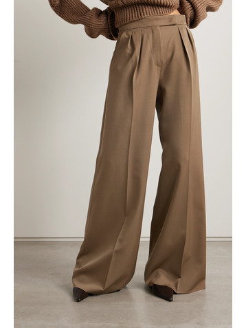 Max Mara Libbra pleated wool and mohair-blend twill wide-leg pants