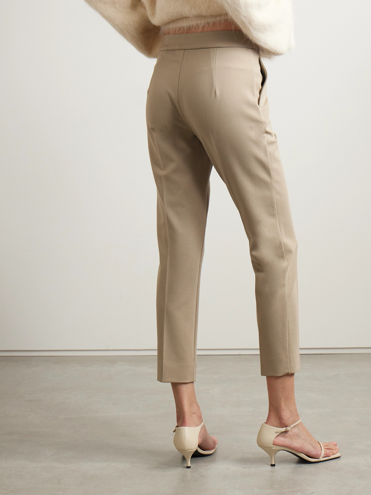 Max Mara Pegno Cady Slim-leg Pants In Neutrals