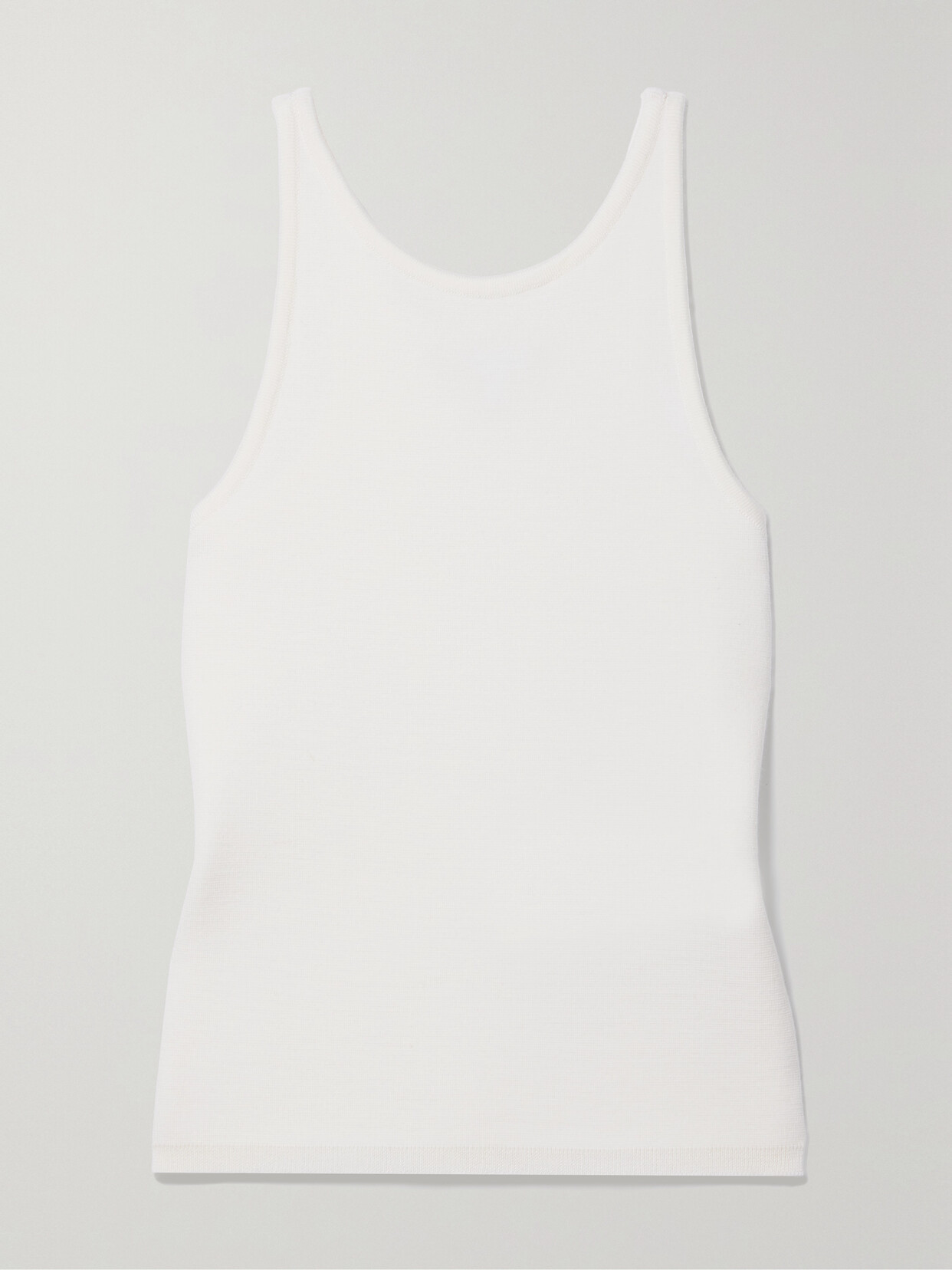 Shop Max Mara Alfeo Stretch Wool-blend Tank In Ivory