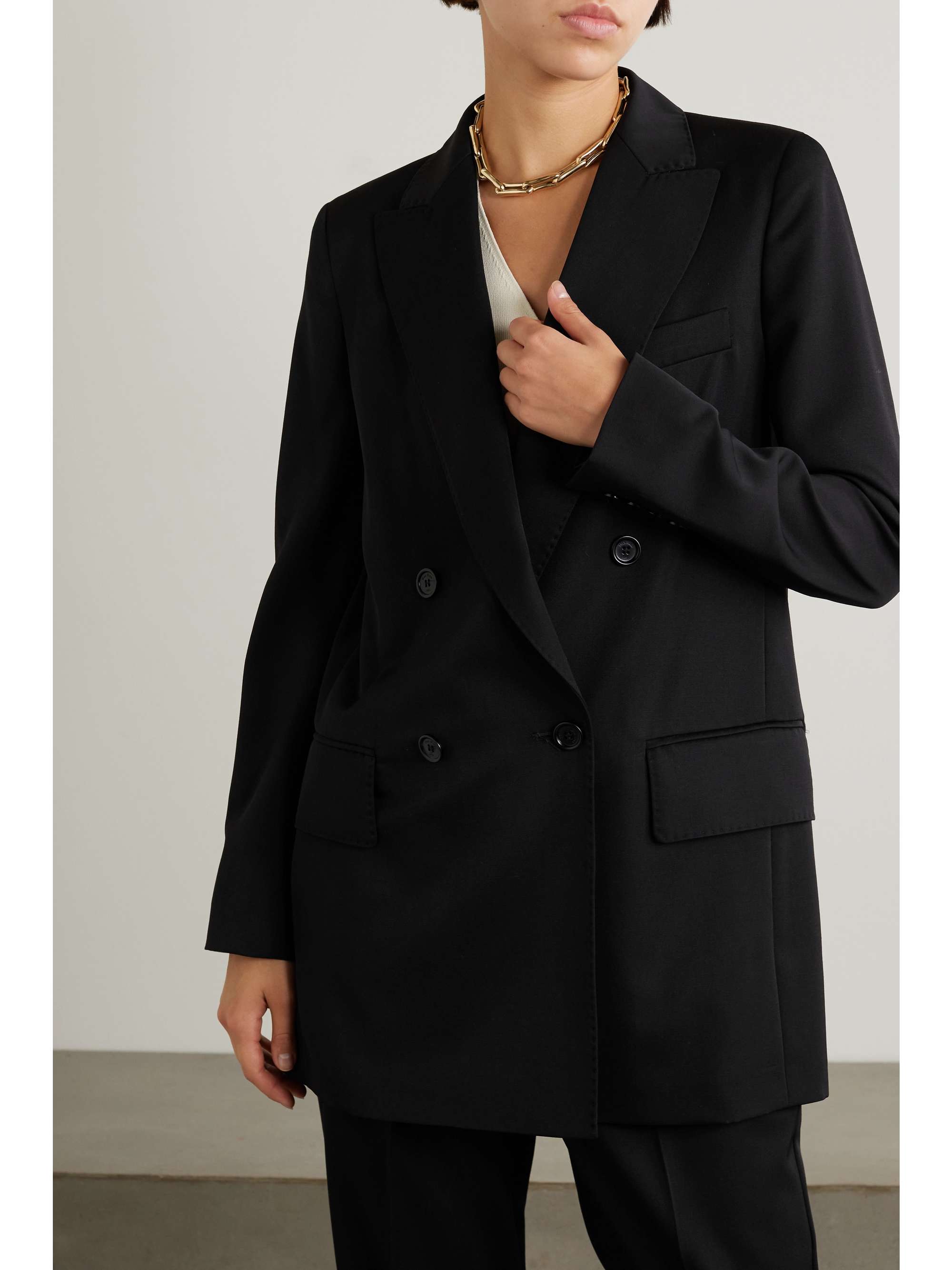 MAX MARA Levico double-breasted wool and mohair-blend twill
