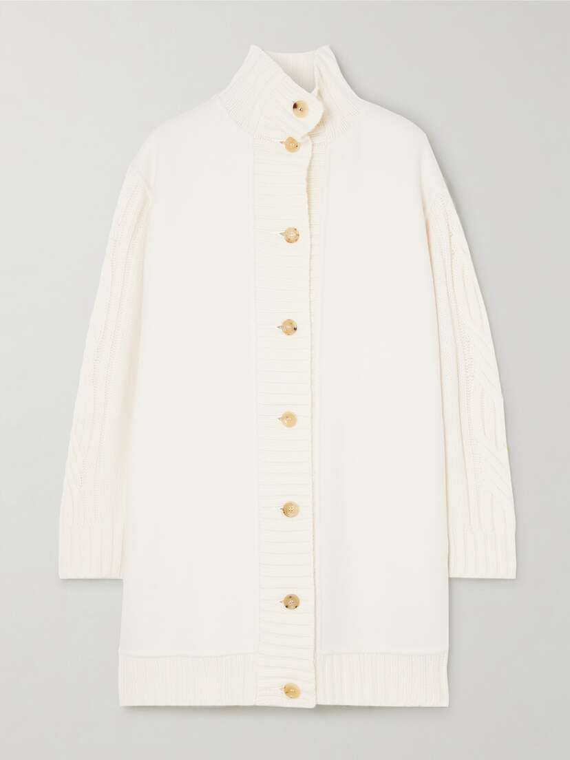 Max Mara Alcazar Oversized Cable-knit Wool And Cashmere-blend Cardigan