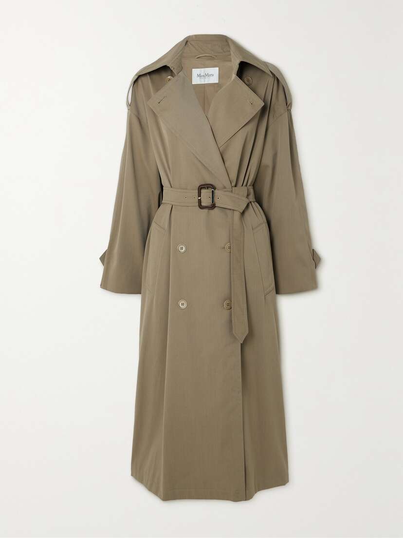 Max Mara Salpa Wool And Cotton-blend Gabardine Trench Coat