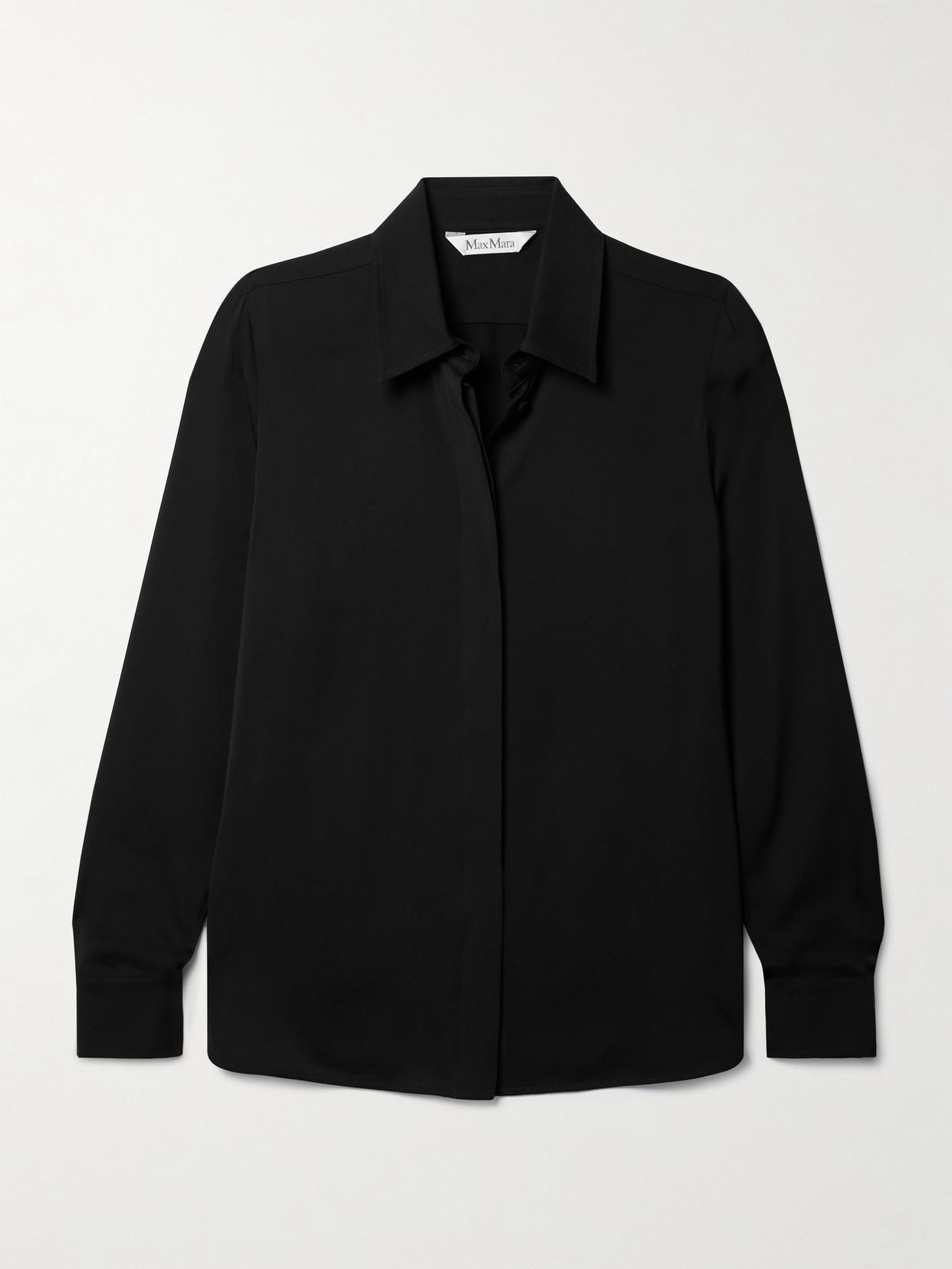 Max Mara Filmato Silk Crepe De Chine Blouse - Black