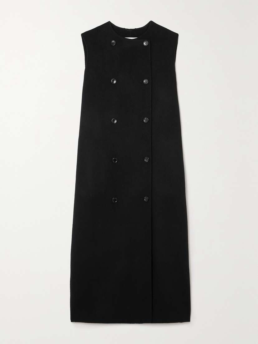 Max Mara Plava Double-breasted Wool And Cashmere-blend Vest