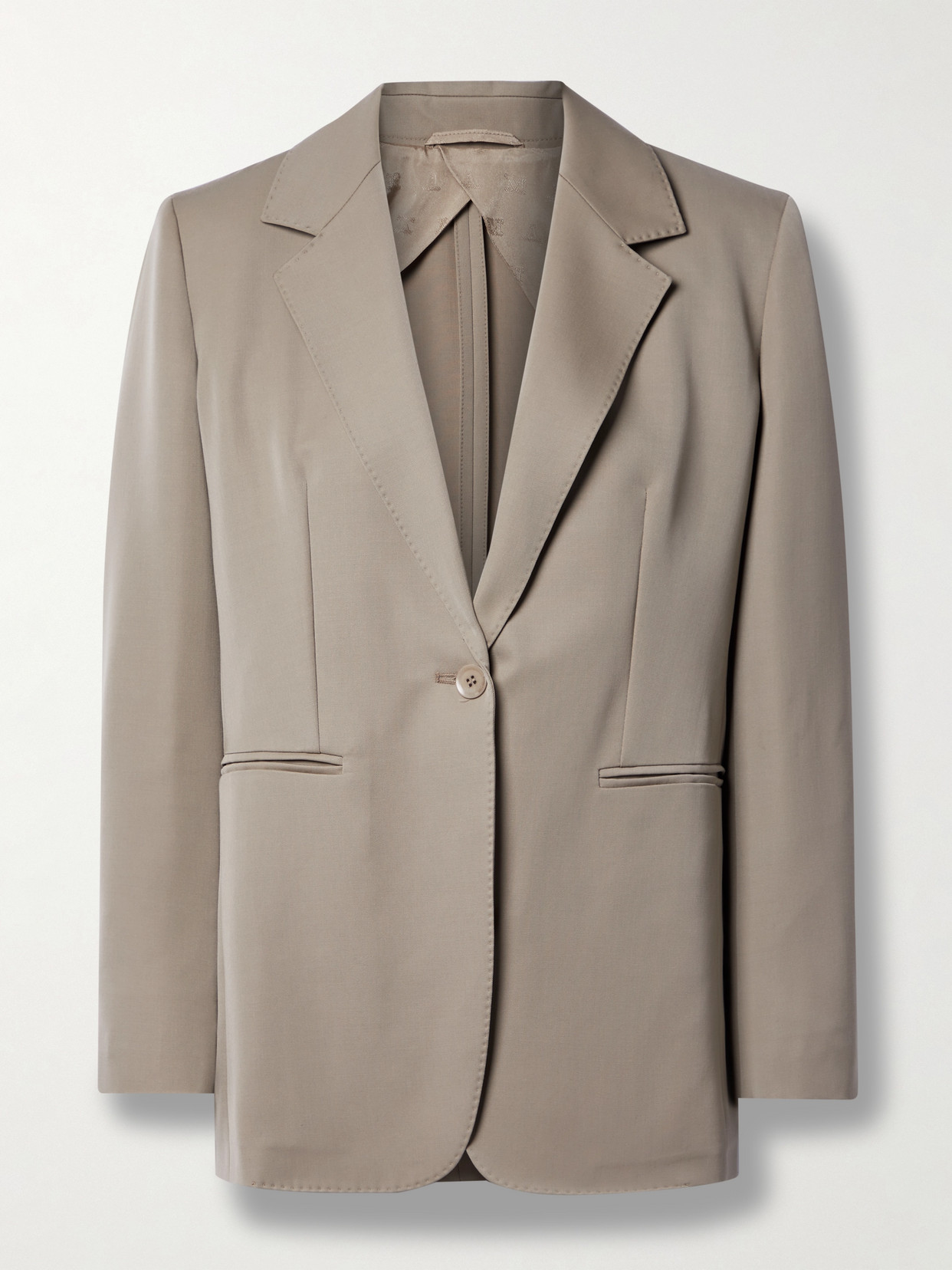 Max Mara Wool And Mohair-blend Twill Blazer In Neutrals