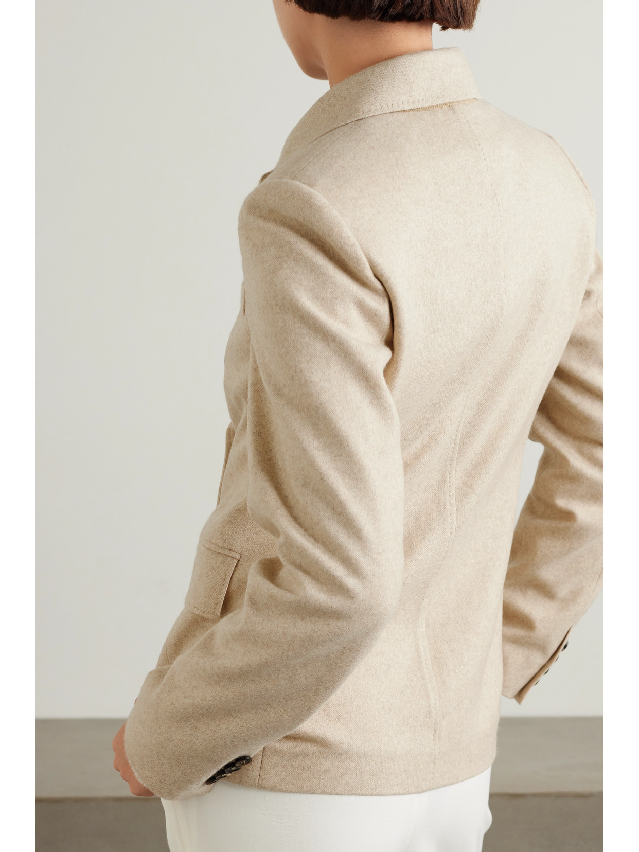 Shop Max Mara Calata Double-breasted Cashmere Blazer In Neutrals