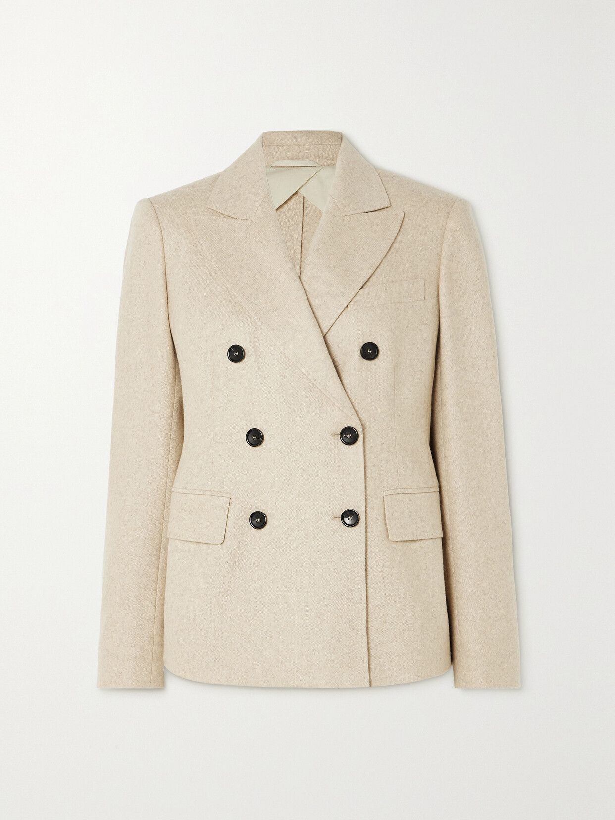 Shop Max Mara Calata Double-breasted Cashmere Blazer In Neutrals