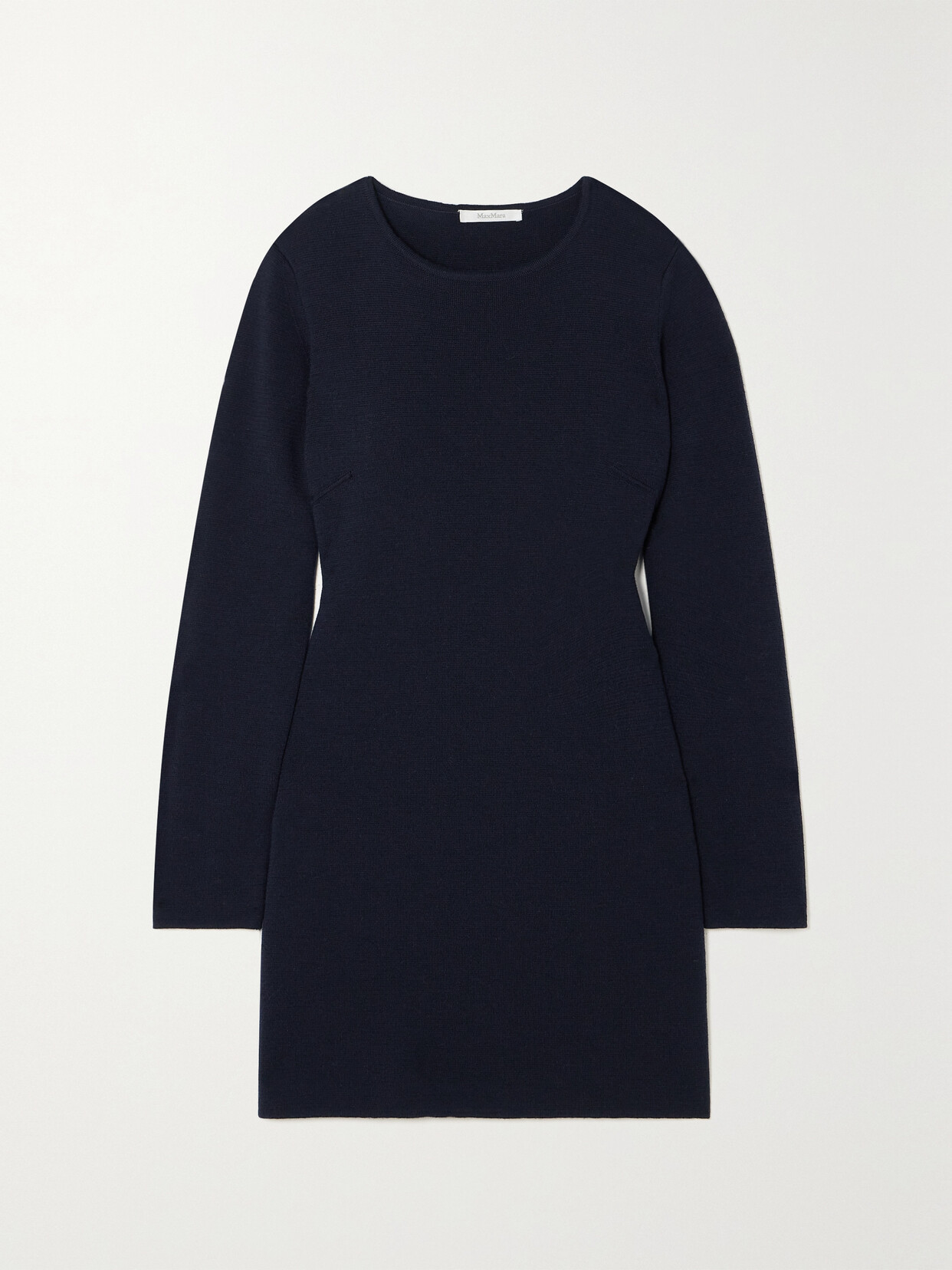 Shop Max Mara Eridani Wool Mini Dress In Blue