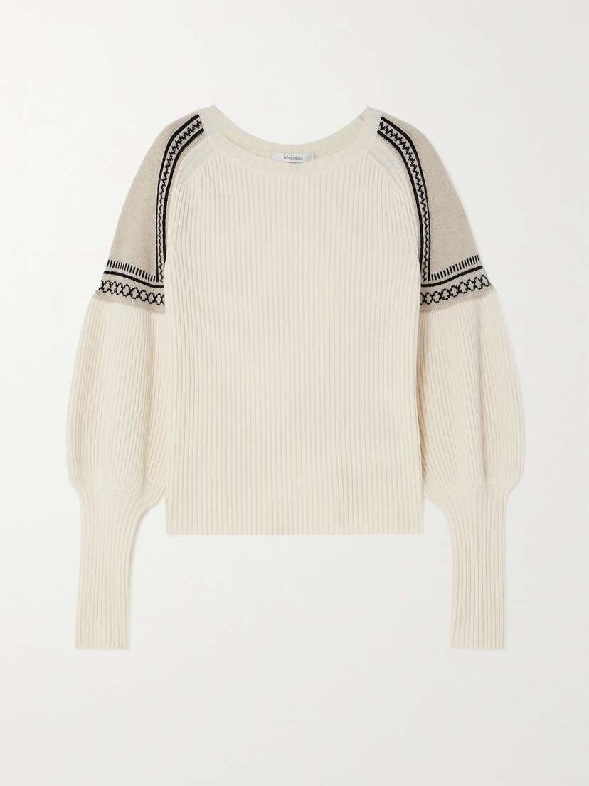 Max Mara Cosetta Jacquard-knit Wool And Cashmere-blend Sweater - xx large
