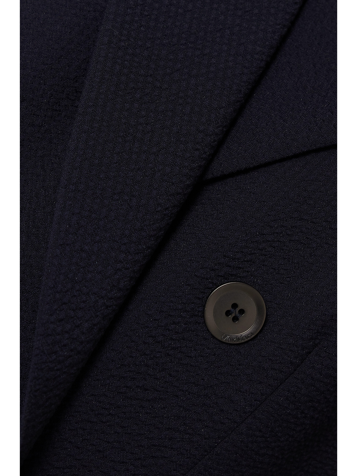 Max Mara Albero Double-breasted Wool-blend Seersucker Blazer In Blue