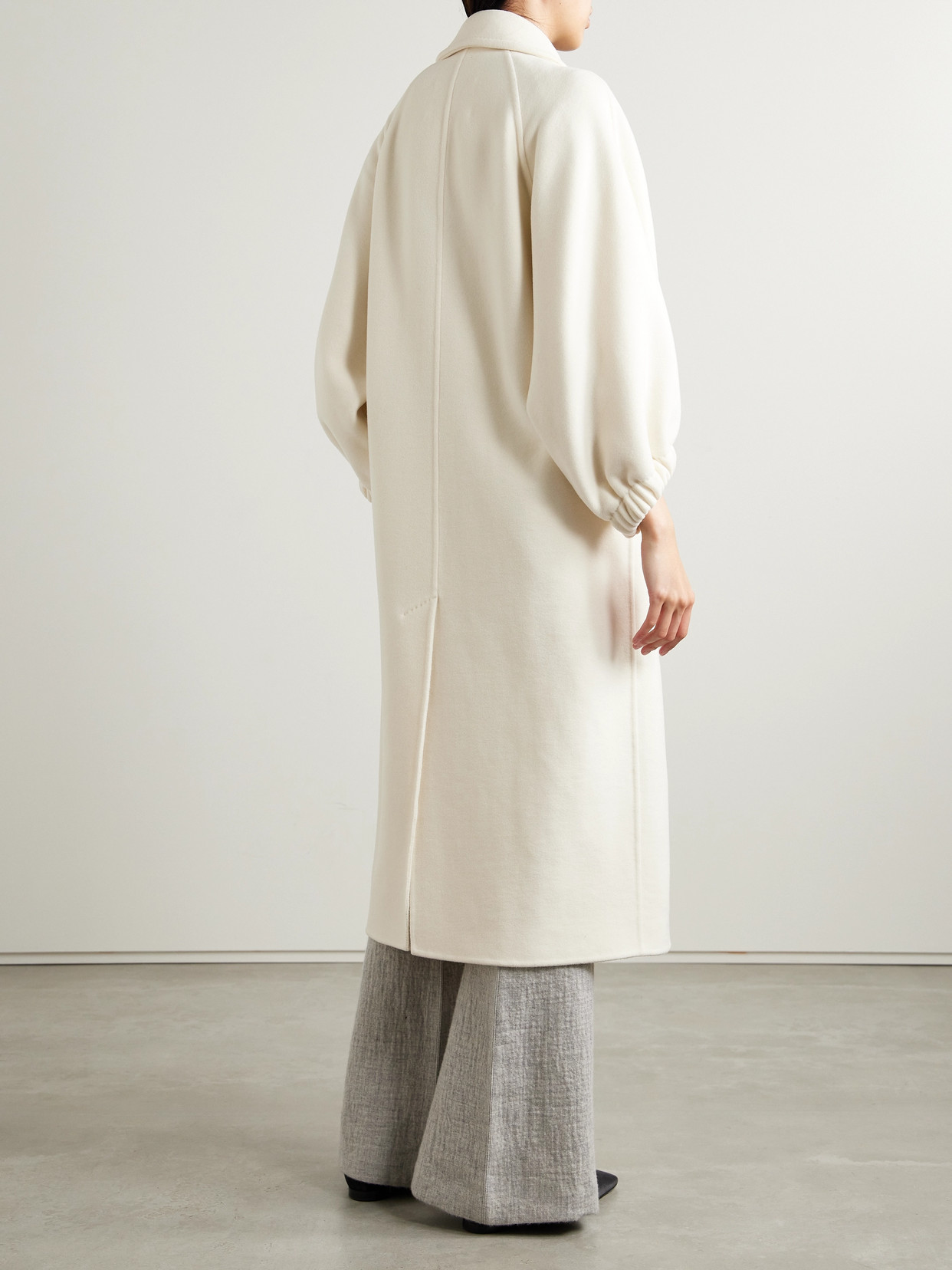 Max Mara Cappotto Zaffo In Cashmere Avorio Donna In White