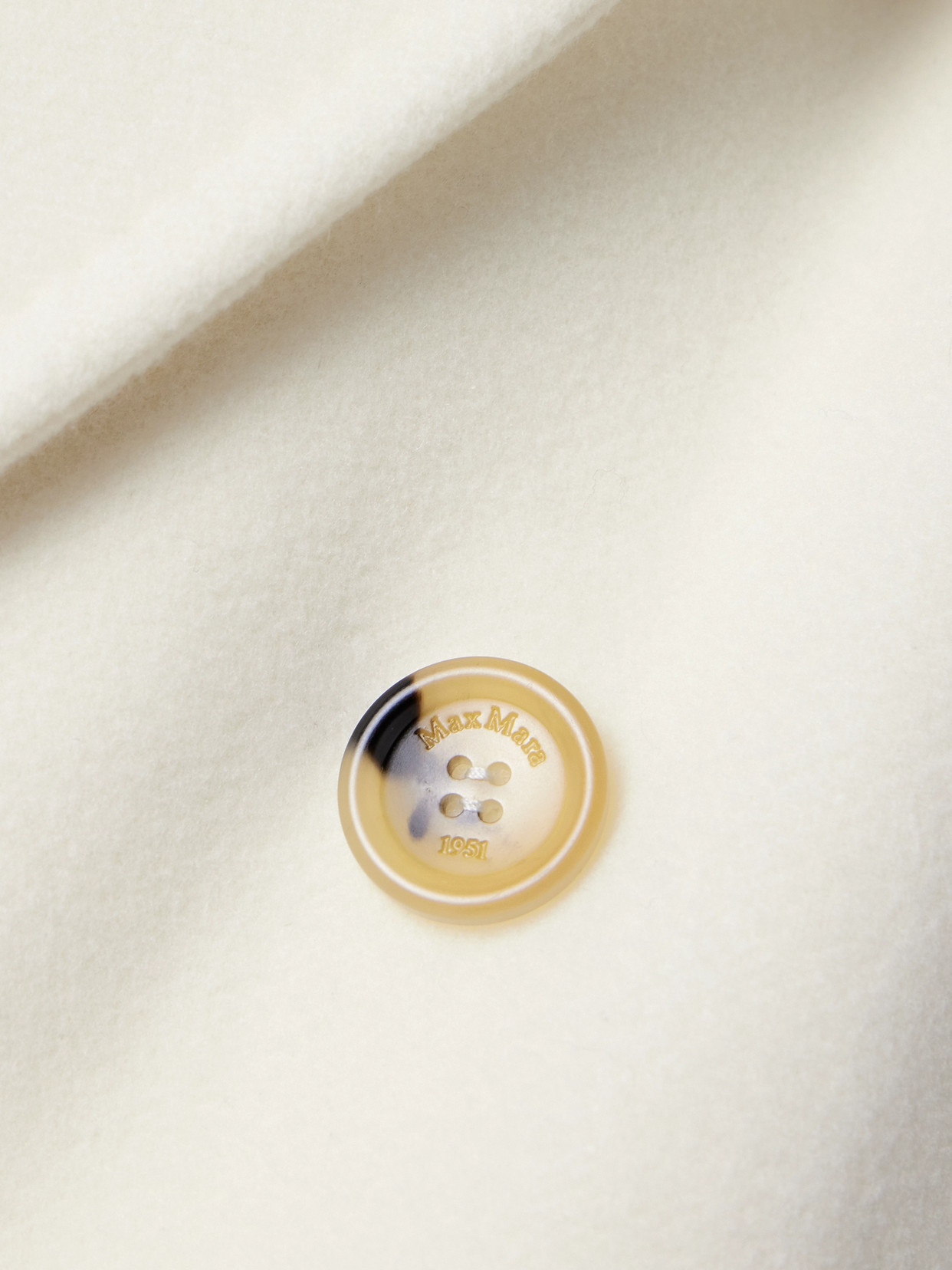 Max Mara Cappotto Zaffo In Cashmere Avorio Donna In White
