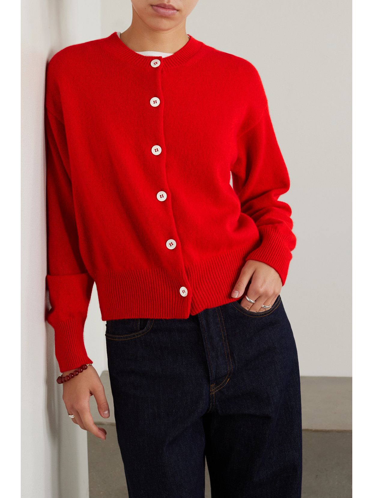 Shop And-daughter + Net Sustain Ada Wool Cardigan In Red