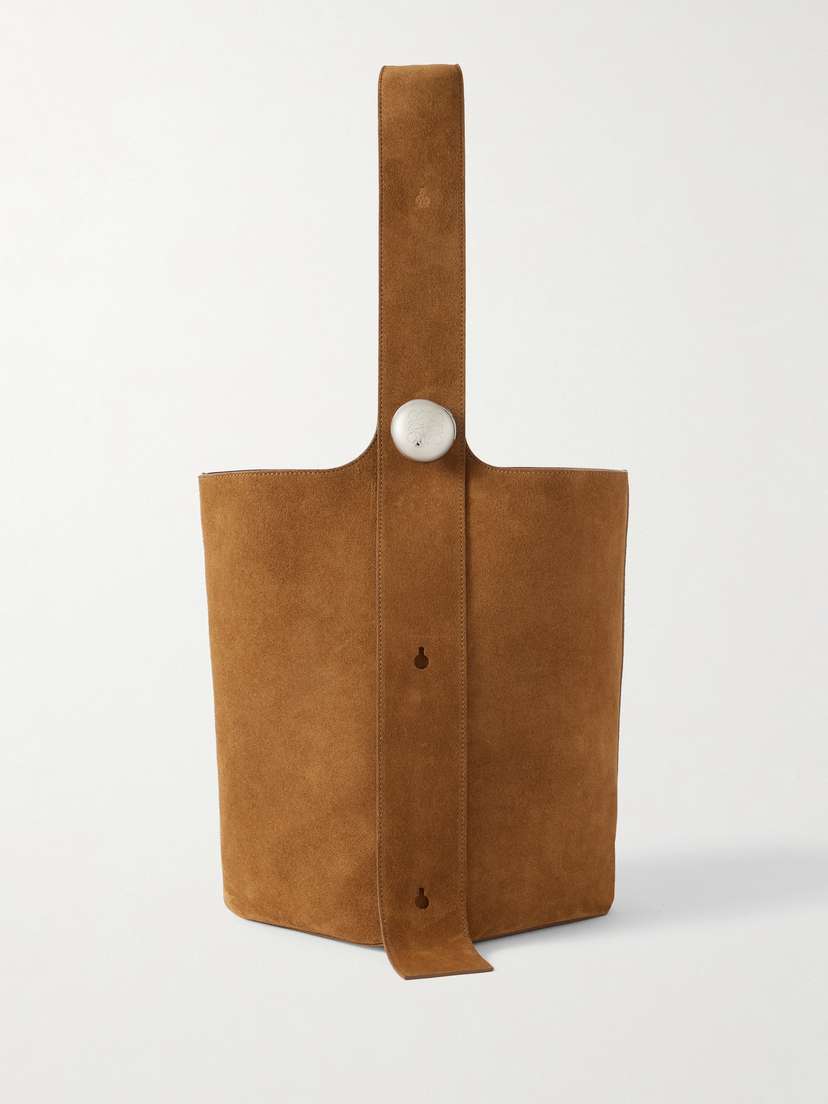 Loewe Pebble Embellished Suede Bucket Bag