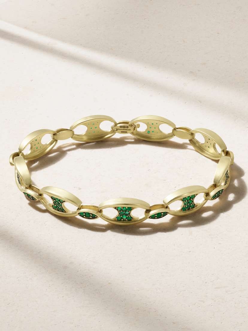 Sylva & Cie 18-karat Gold Emerald Bracelet