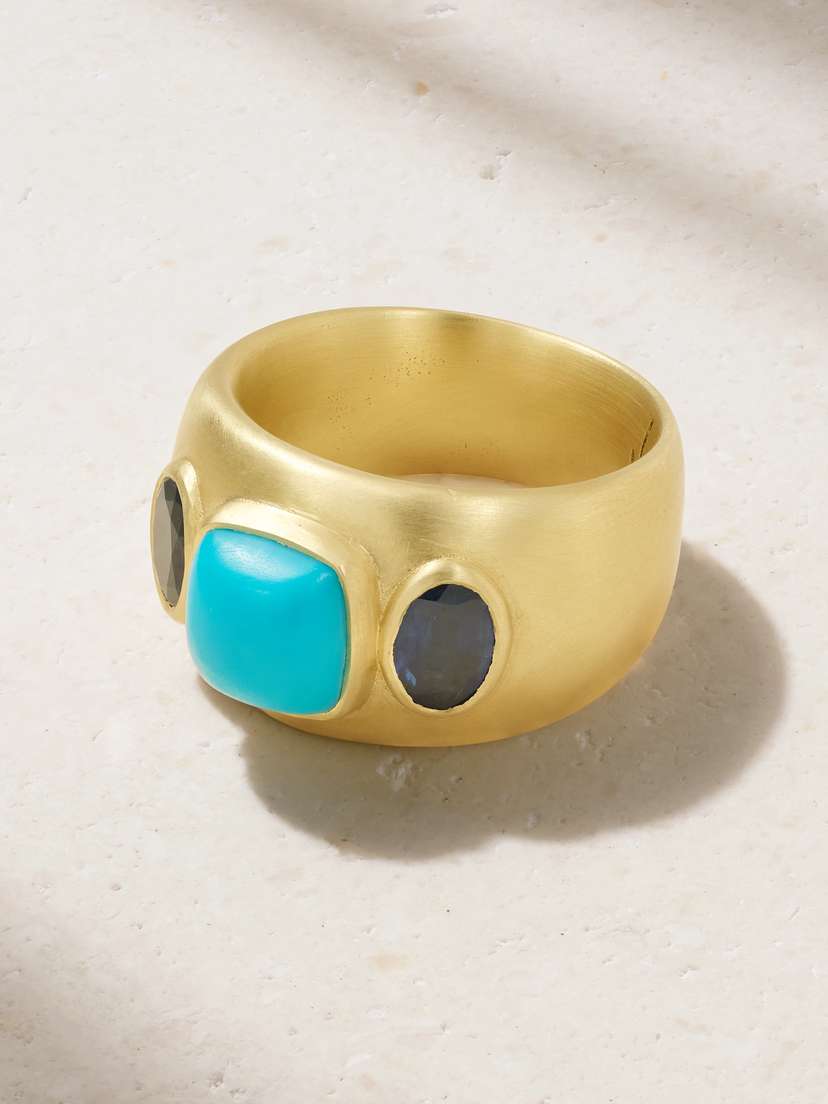 Jenna Blake 18-karat Gold, Sapphire And Turquoise Ring