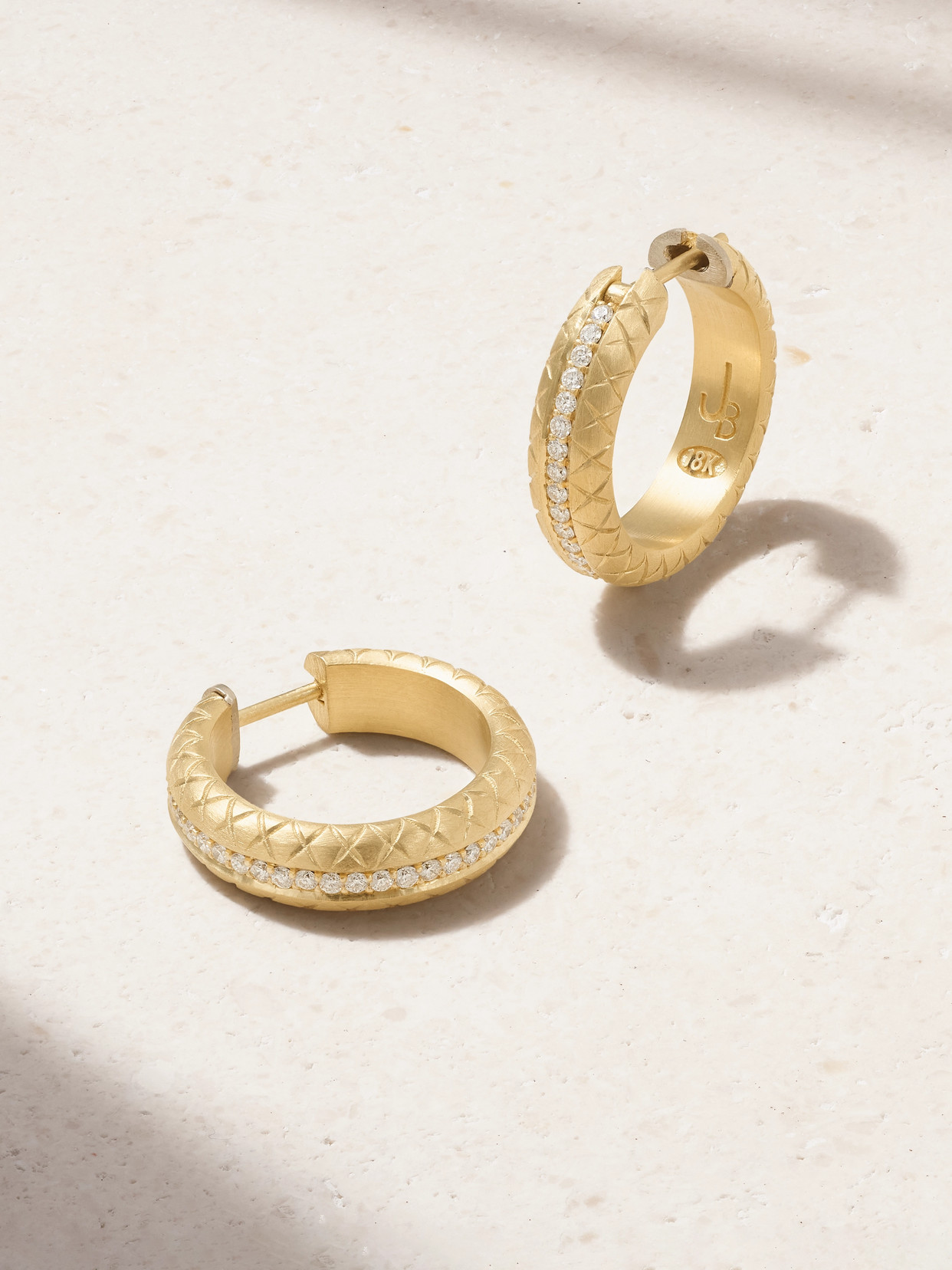 Jenna Blake - Snake 18-karat Gold Diamond Hoop Earrings - One size