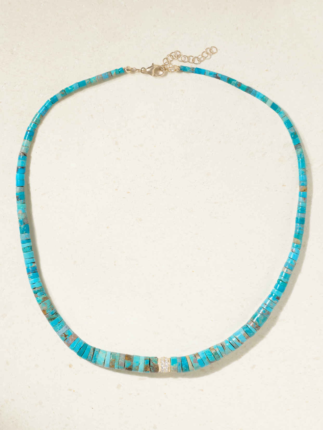 Jenna Blake 18-karat Gold, Turquoise And Diamond Necklace In Blue