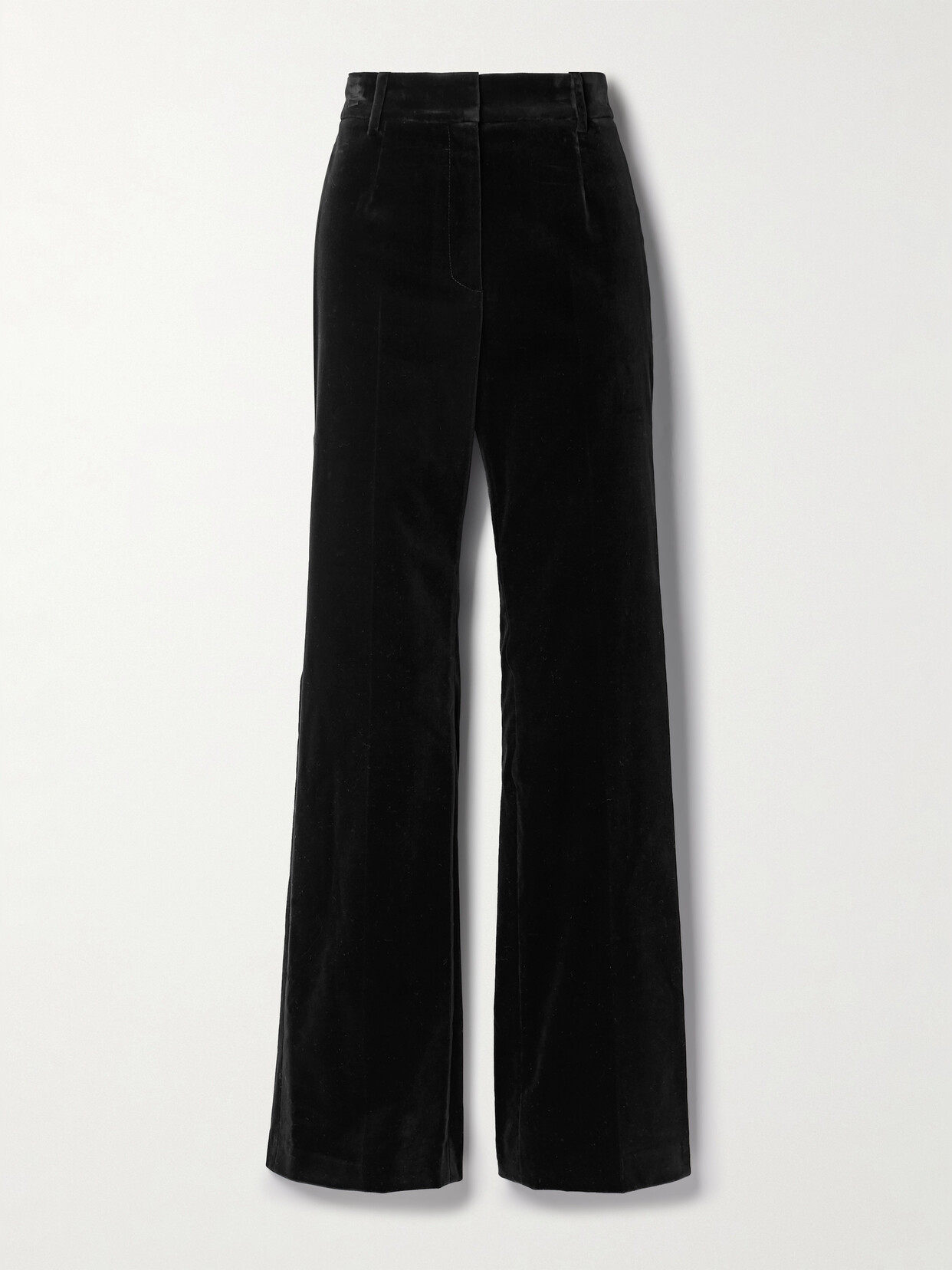 Nili Lotan Corette Cotton-blend Velvet Flared Pants - Black