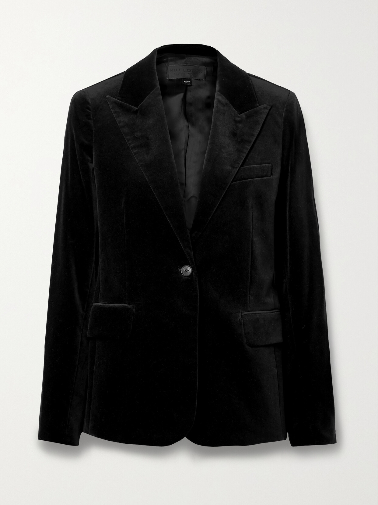 Nili Lotan Marshal Cotton-blend Velvet Blazer - Black