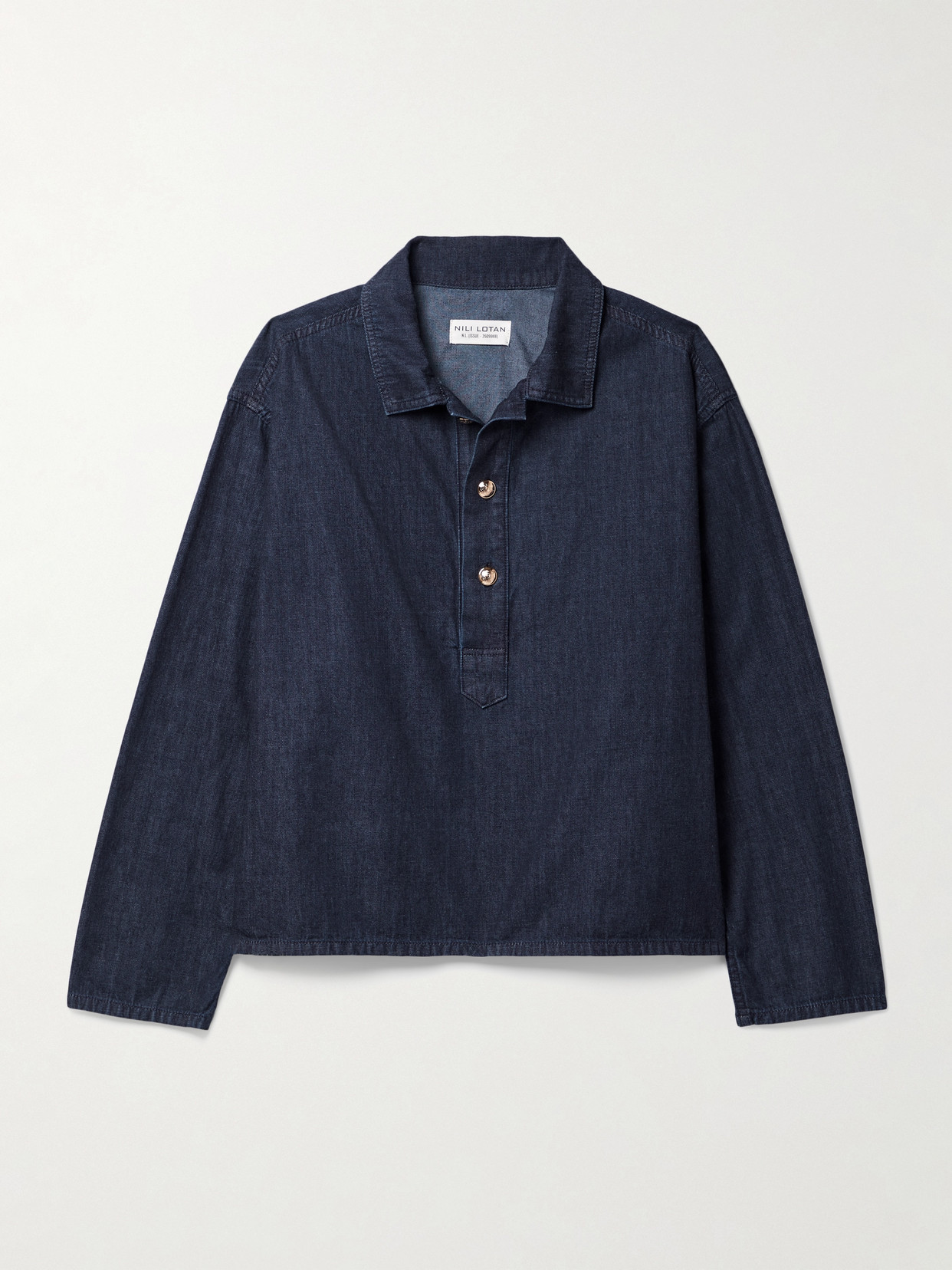 Nili Lotan Harper Denim Shirt In Blue