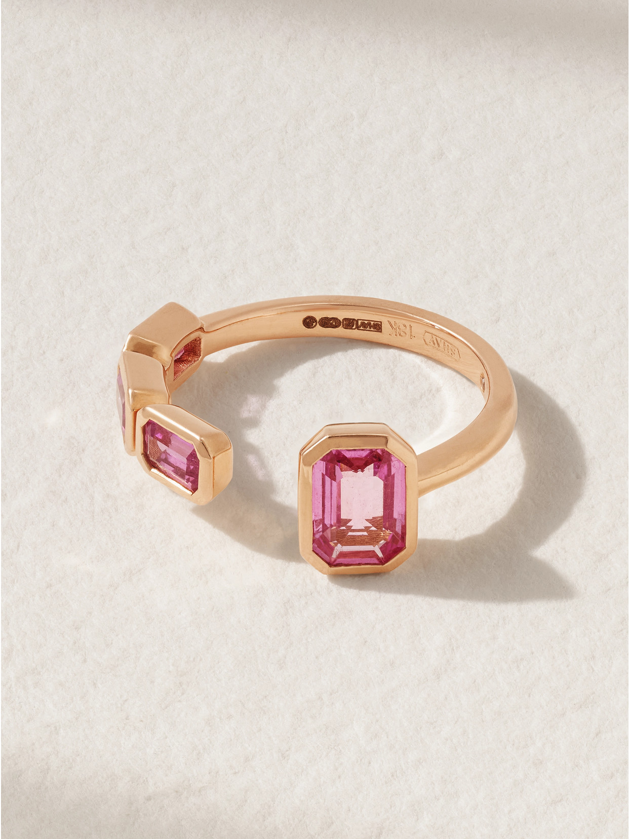 Shay East West 18-karat Rose Gold Sapphire Ring In Pink