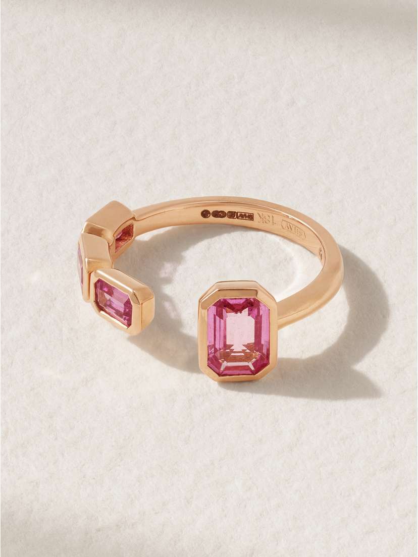 SHAY East West 18-karat Rose Gold Sapphire Ring