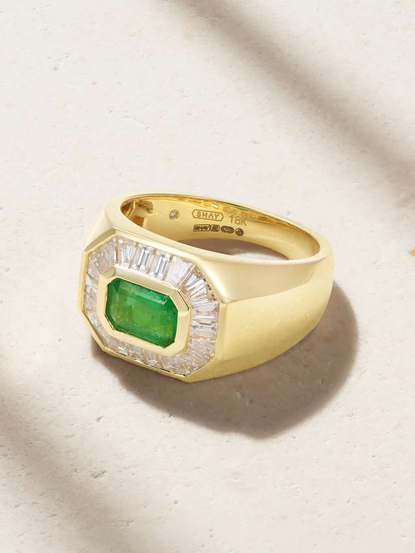 SHAY 18-karat Gold, Emerald And Diamond Ring