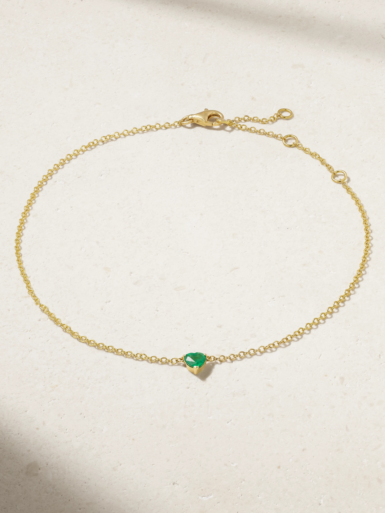 SHAY - 18-karat Gold Emerald Anklet - Green