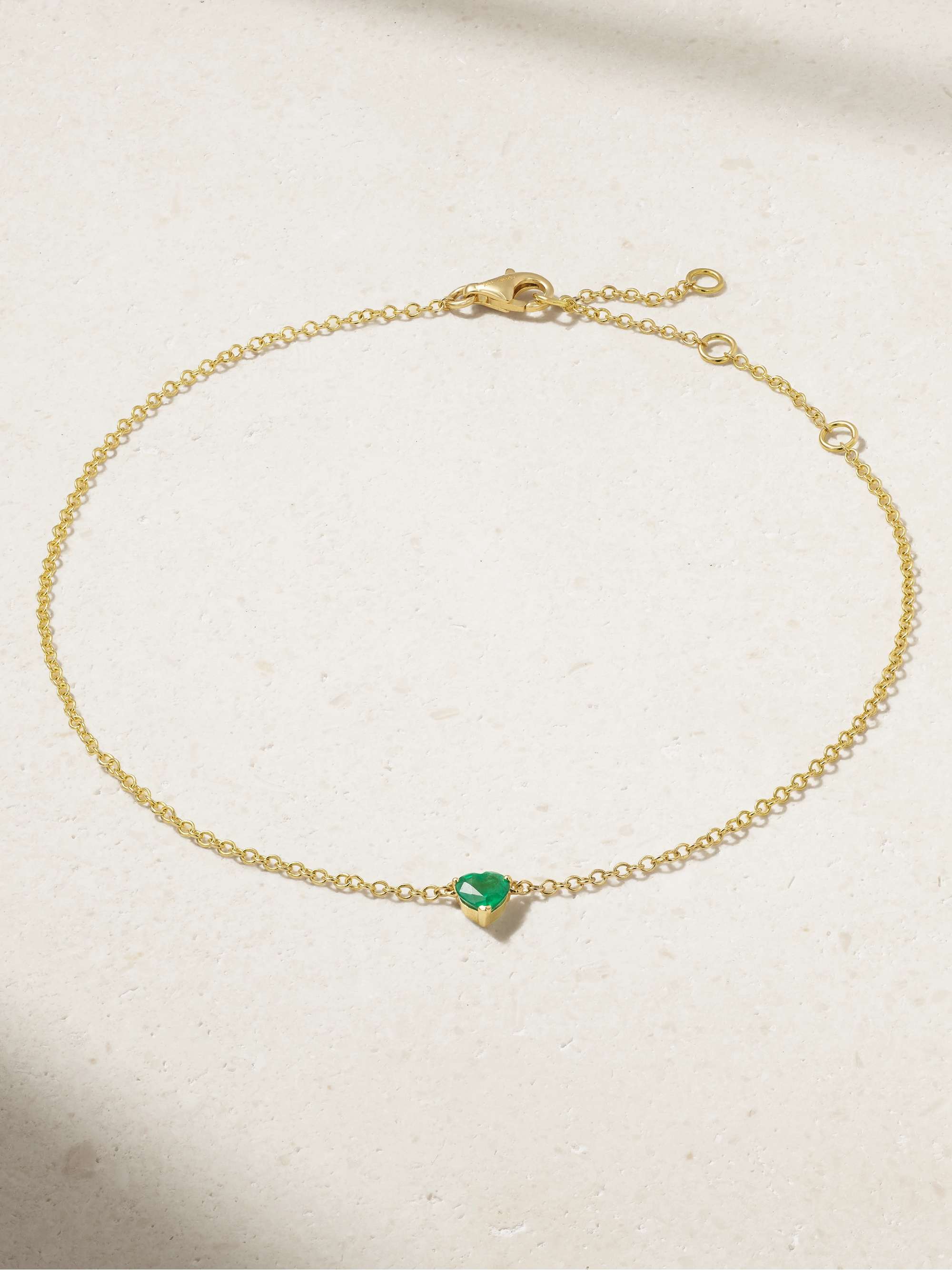 SHAY 18karat gold emerald anklet NETAPORTER