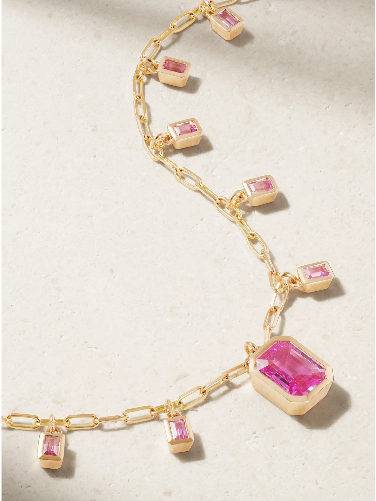 Shay 18-karat Rose Gold, Sapphire And Diamond Necklace In Pink