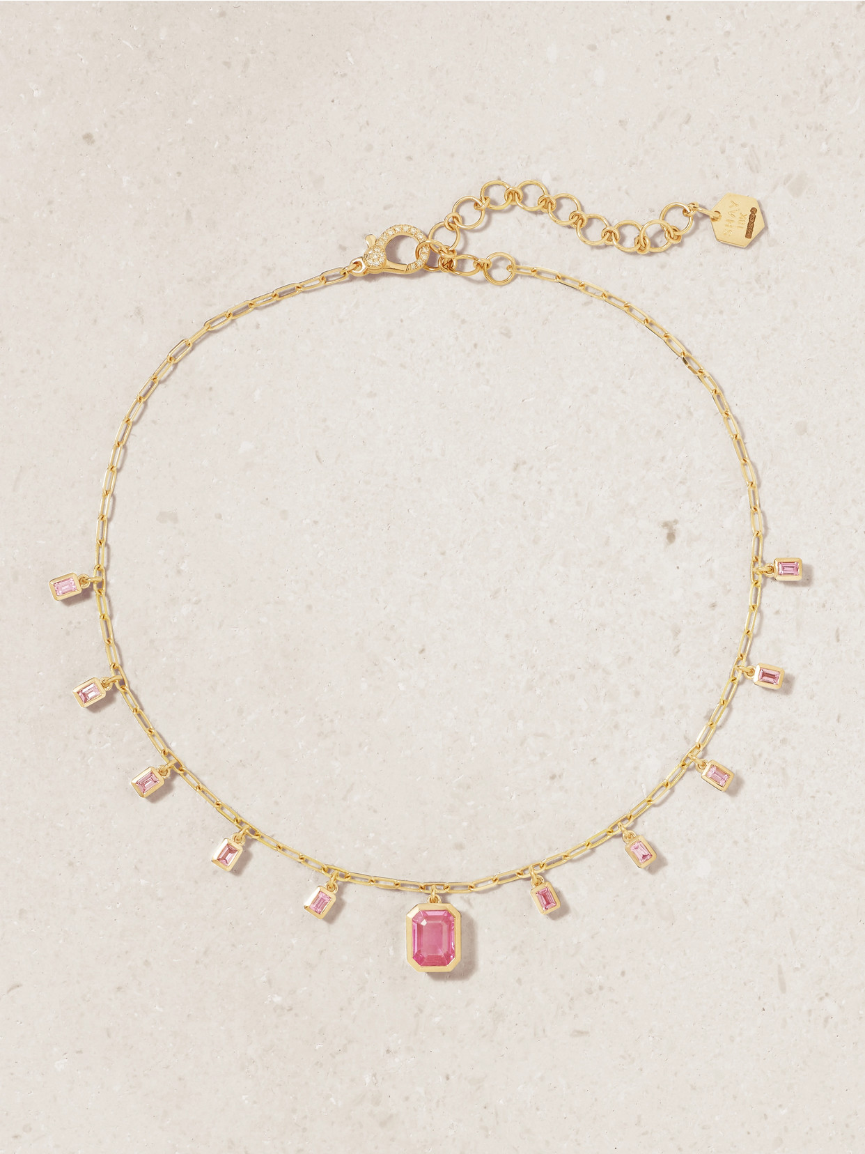 Shay 18-karat Rose Gold, Sapphire And Diamond Necklace In Pink