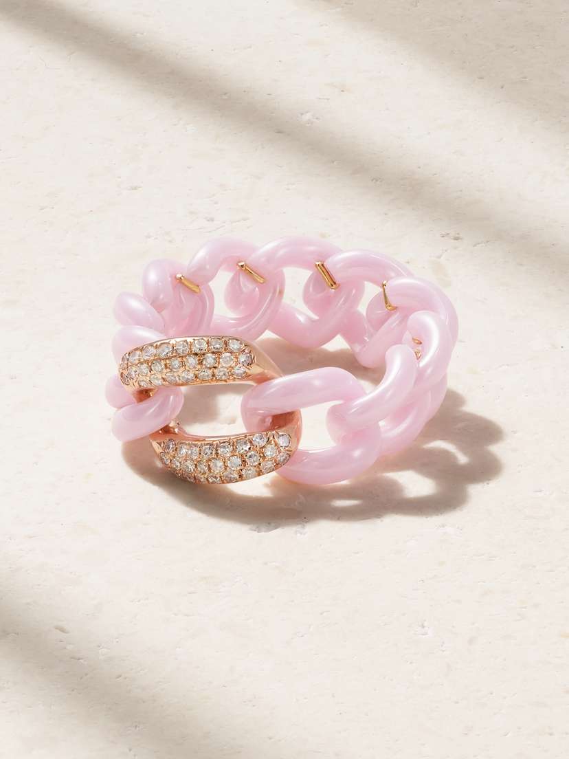 SHAY Ceramic, 18-karat Rose Gold And Diamond Ring