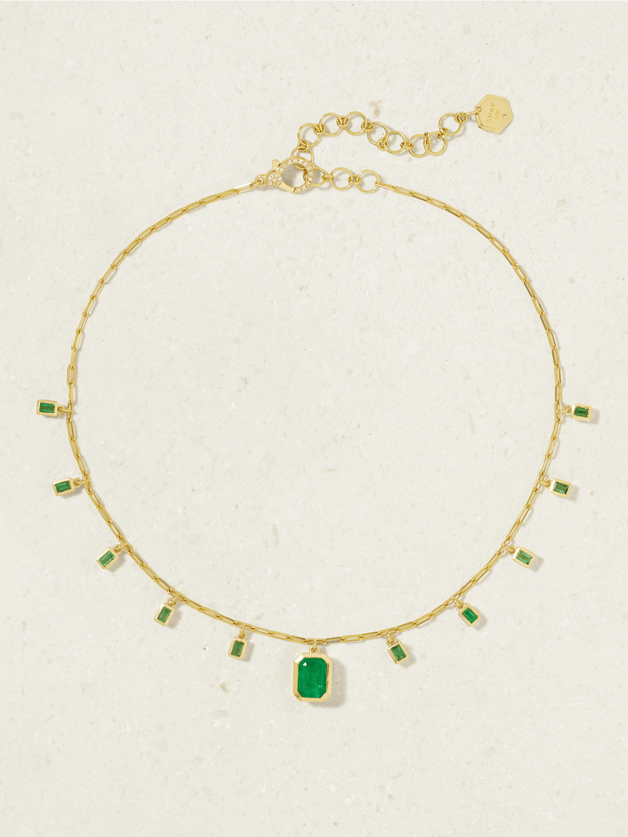 SHAY - 18-karat Emerald Choker - Green