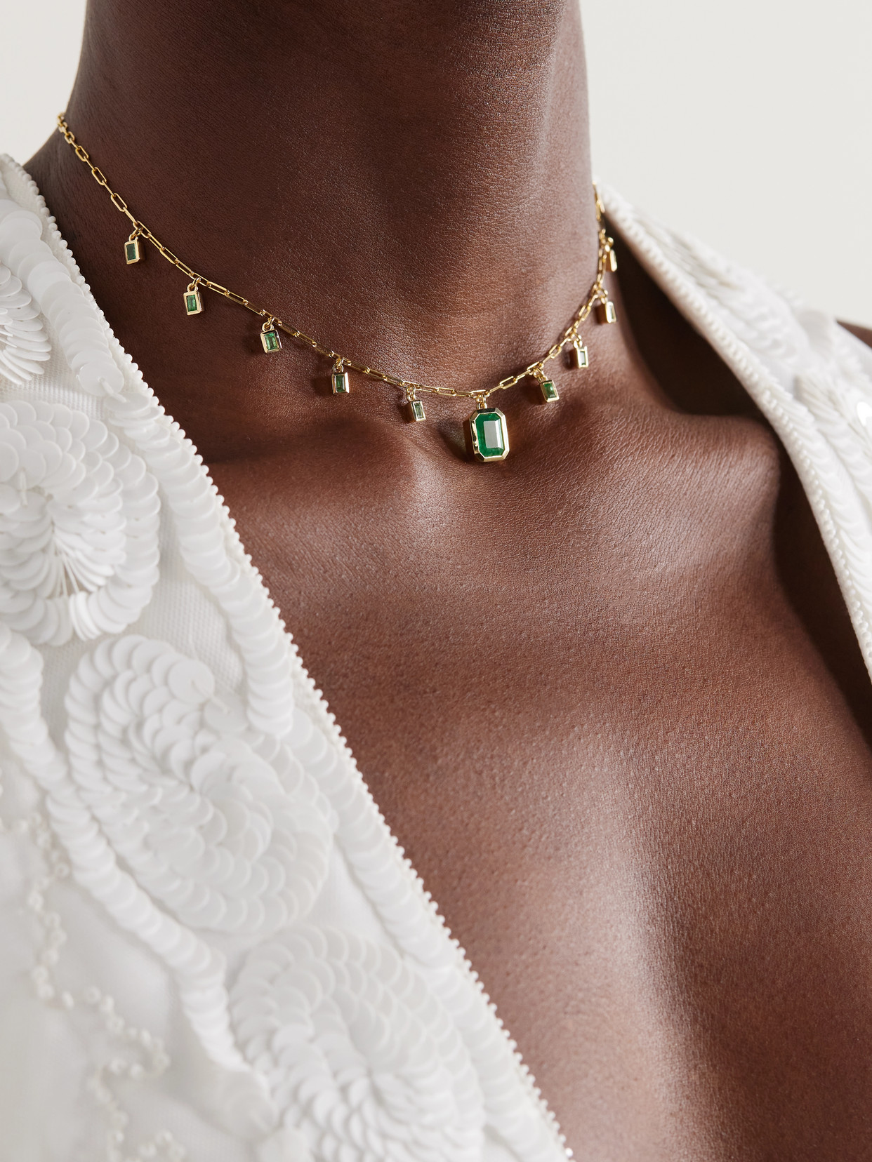 Shay 18-karat Emerald Choker In Green