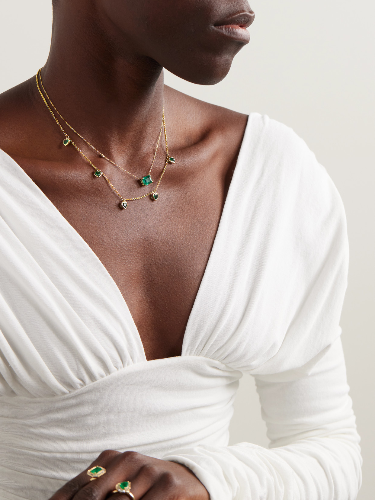 Shay 18-karat Gold, Emerald And Diamond Necklace