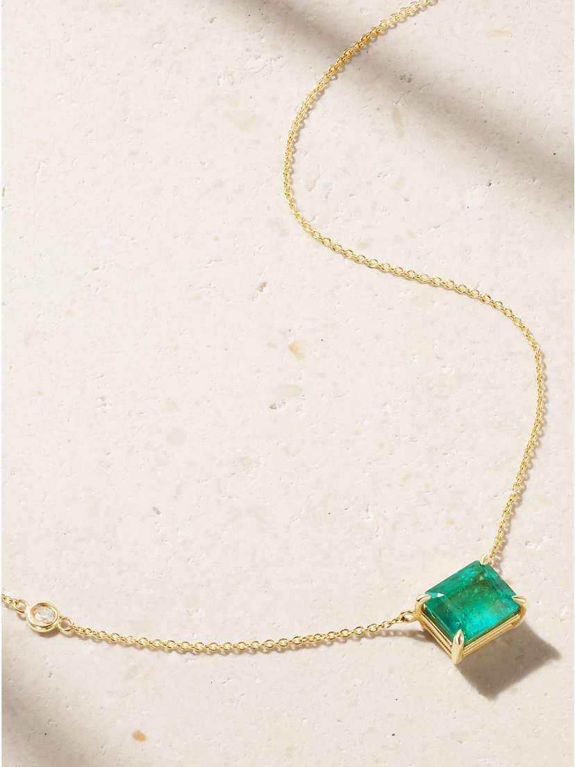 SHAY 18-karat Gold, Emerald And Diamond Necklace