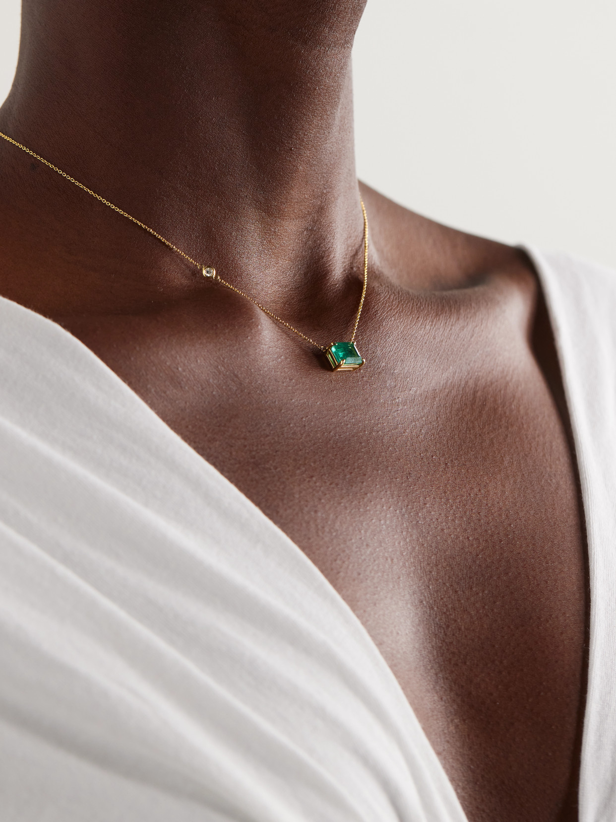 Shay 18-karat Gold, Emerald And Diamond Necklace
