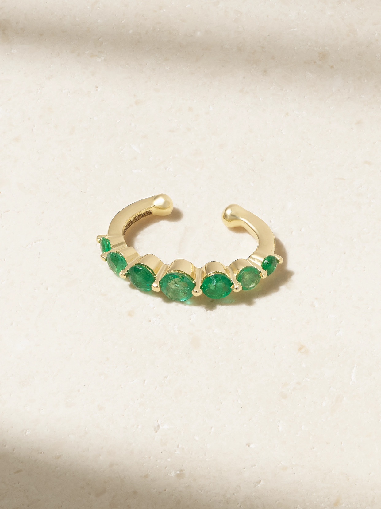 Shay 18-karat Gold Emerald Ear Cuff In Green