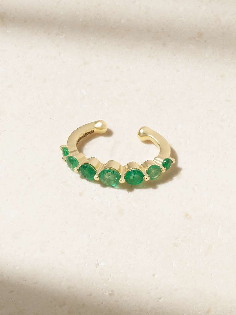 SHAY 18-karat Gold Emerald Ear Cuff