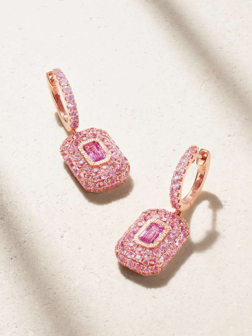SHAY 18-karat Rose Gold Sapphire Earrings