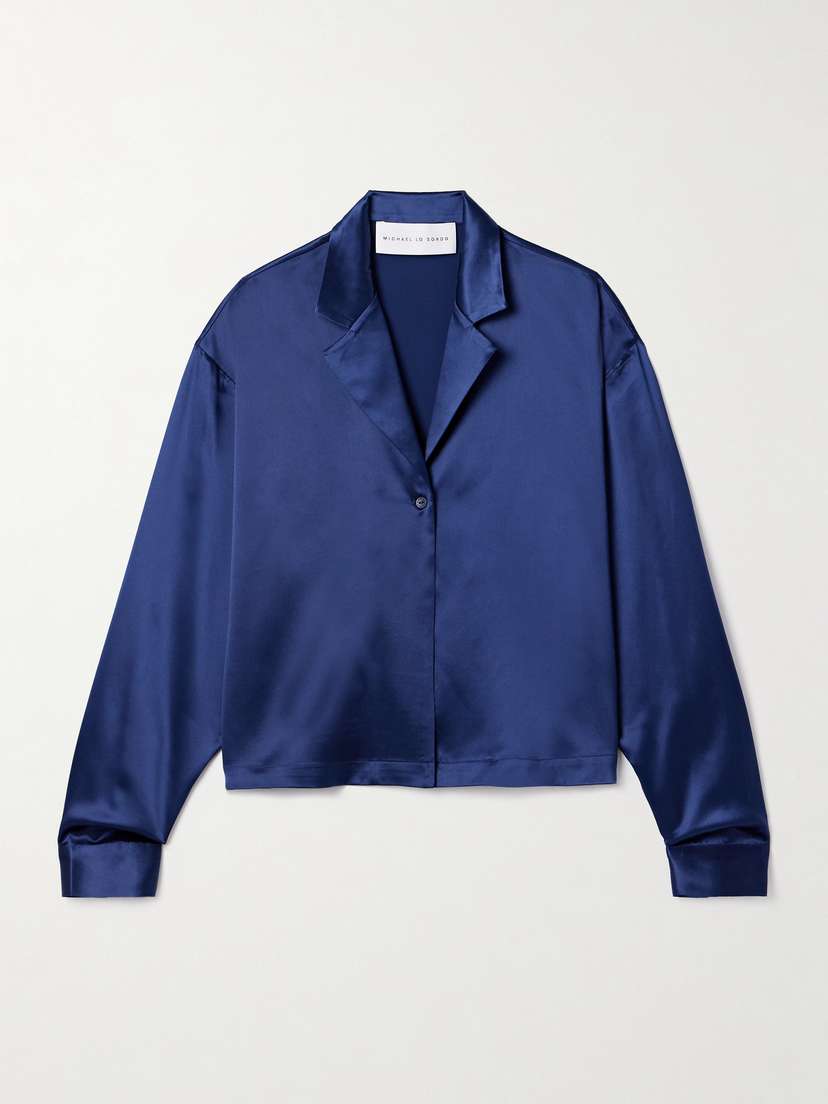 Michael Lo Sordo Cropped Silk-satin Shirt