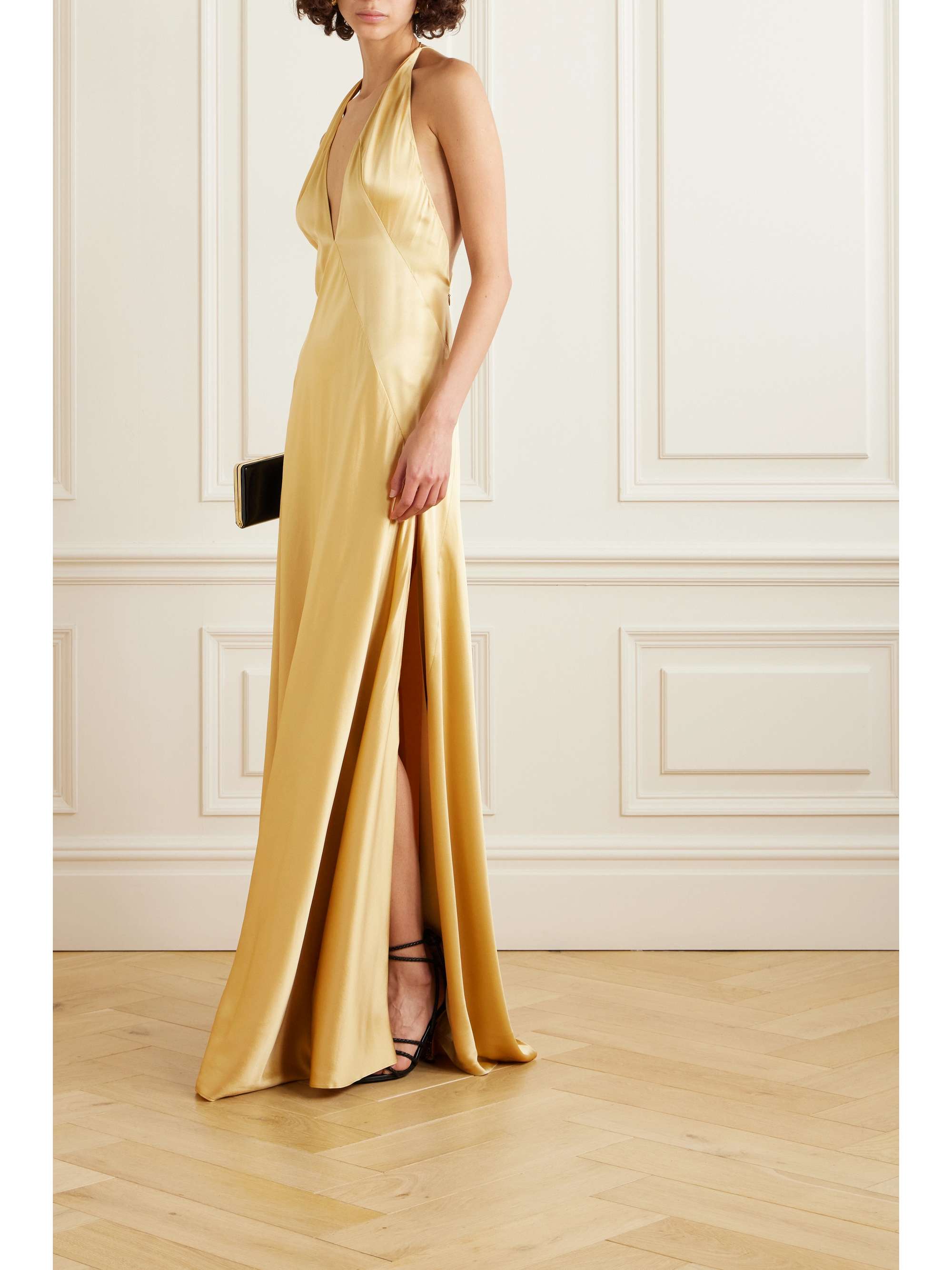 MICHAEL LO SORDO Alexandra open-back silk-satin gown | NET-A-PORTER