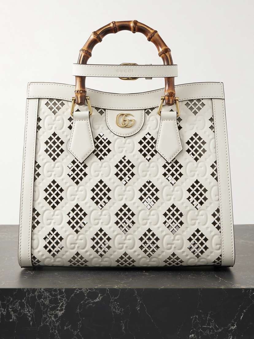 Gucci Diana Debossed Laser-cut Leather Tote -  - One size